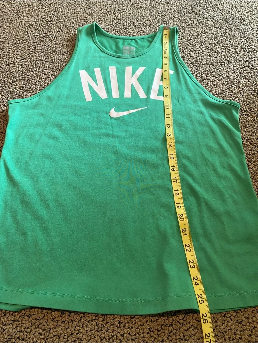 Nike Teal Green Sleeveless Tank with White Logo